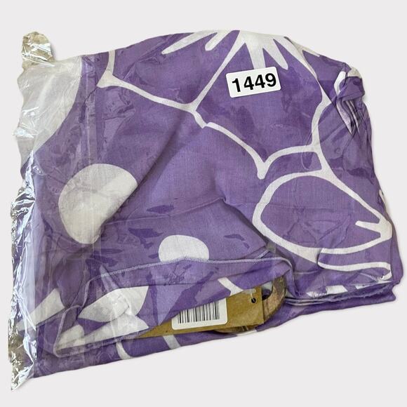 Mango Republic Large Purple/White Print Scarf / Beach Cover Up / Wrap - Picture 9 of 9